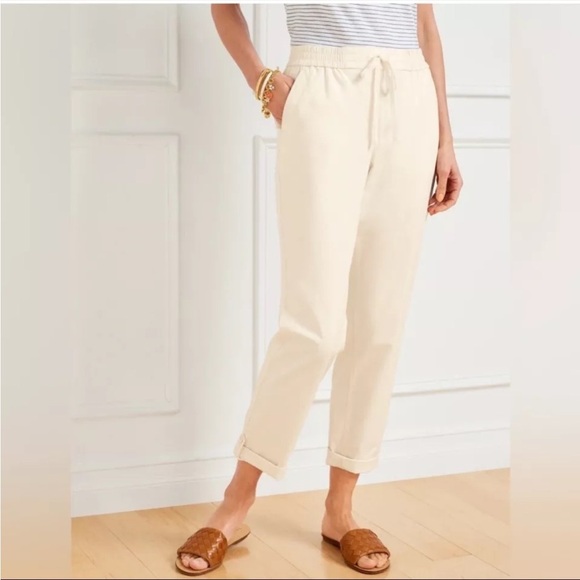 Talbots Pants - Talbots Easy Slim Leg Tab Ankle Pant - Ivory Size XSmall